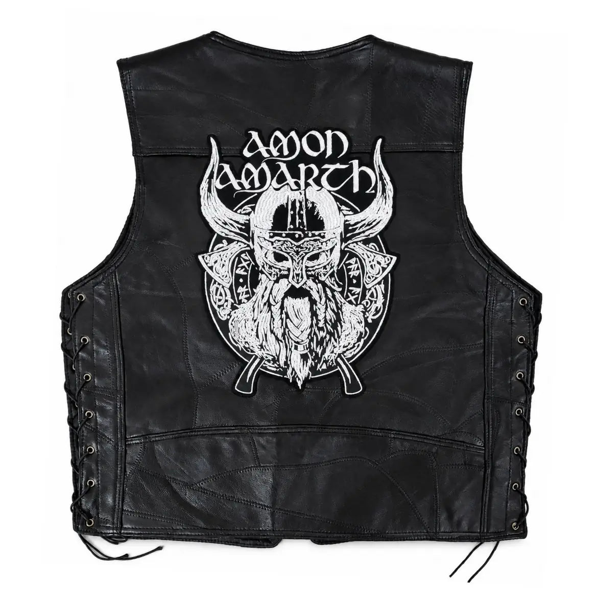 Chaleco de piel original más espaldera bordada AMON AMARTH Death Metal