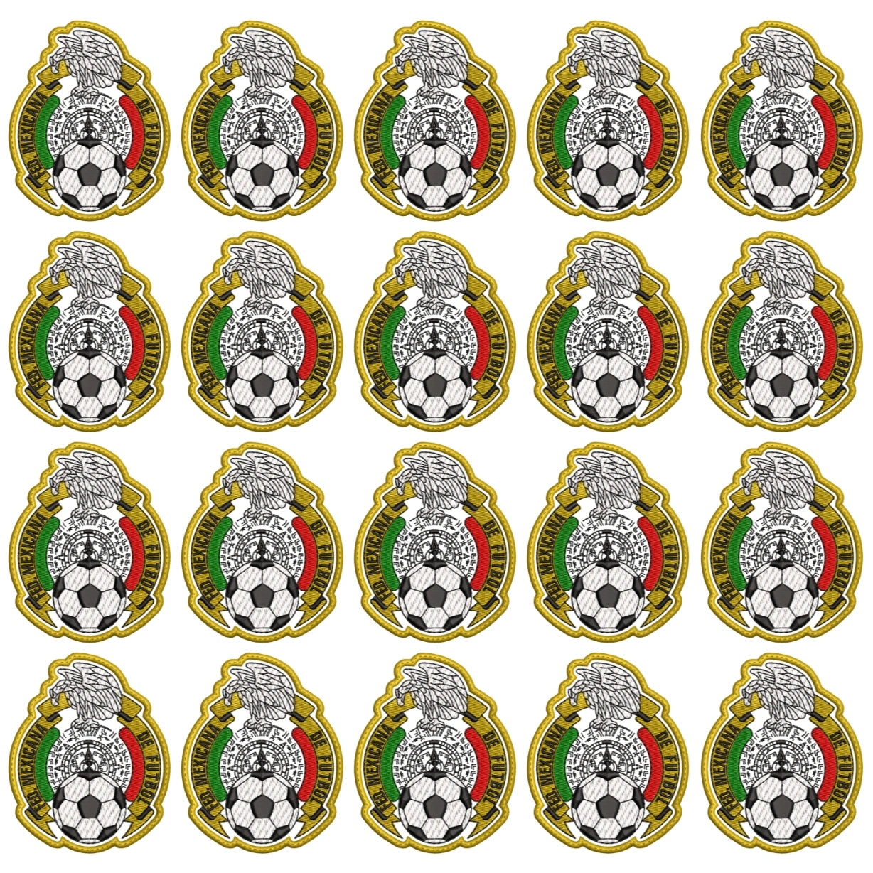 Pack 20 Parches Bordados MEXICO MUNDIAL