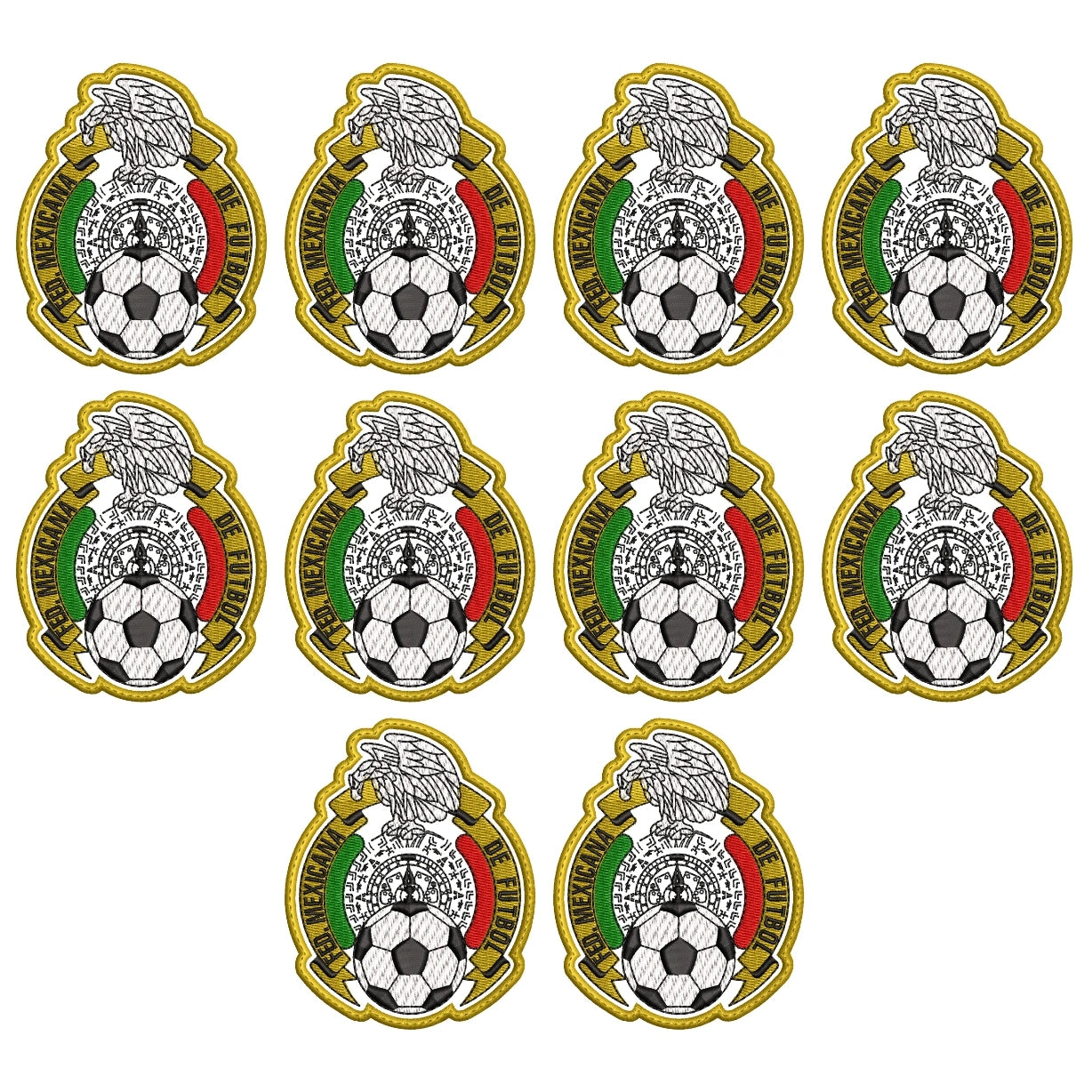 Pack 10 Parches Bordados MEXICO MUNDIAL