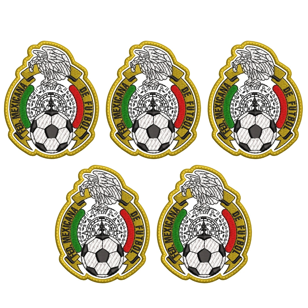 Pack 5 Parches Bordados MEXICO MUNDIAL