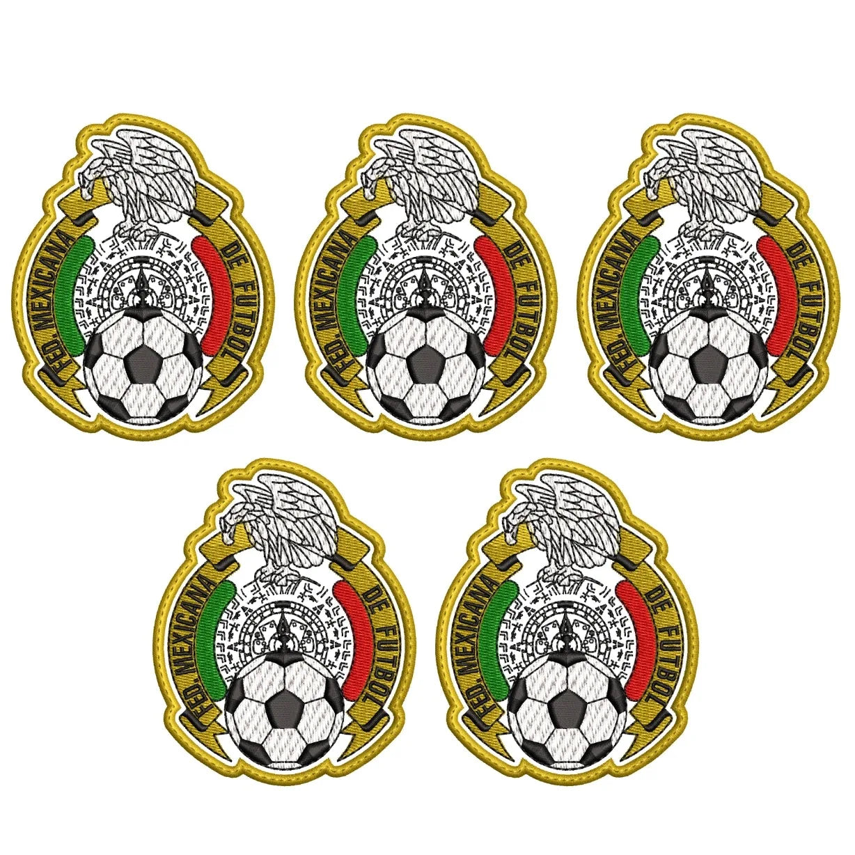 Pack 5 Parches Bordados MEXICO MUNDIAL