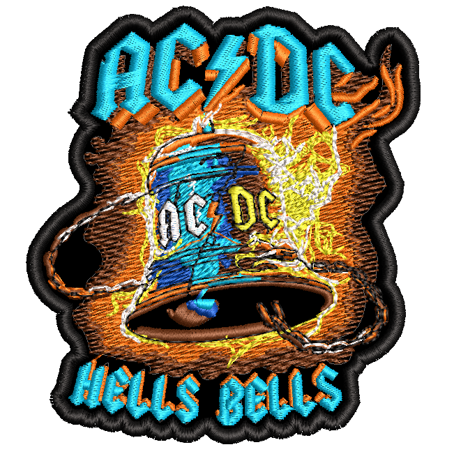 Parche Bordado hells bells ACDC Hard Rock