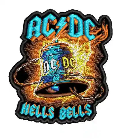 Parche Bordado hells bells ACDC Hard Rock