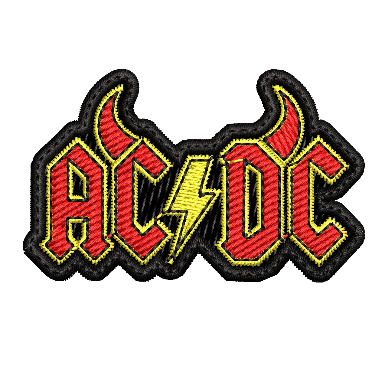 Parche Bordado Mini ACDC cuernos Hard Rock
