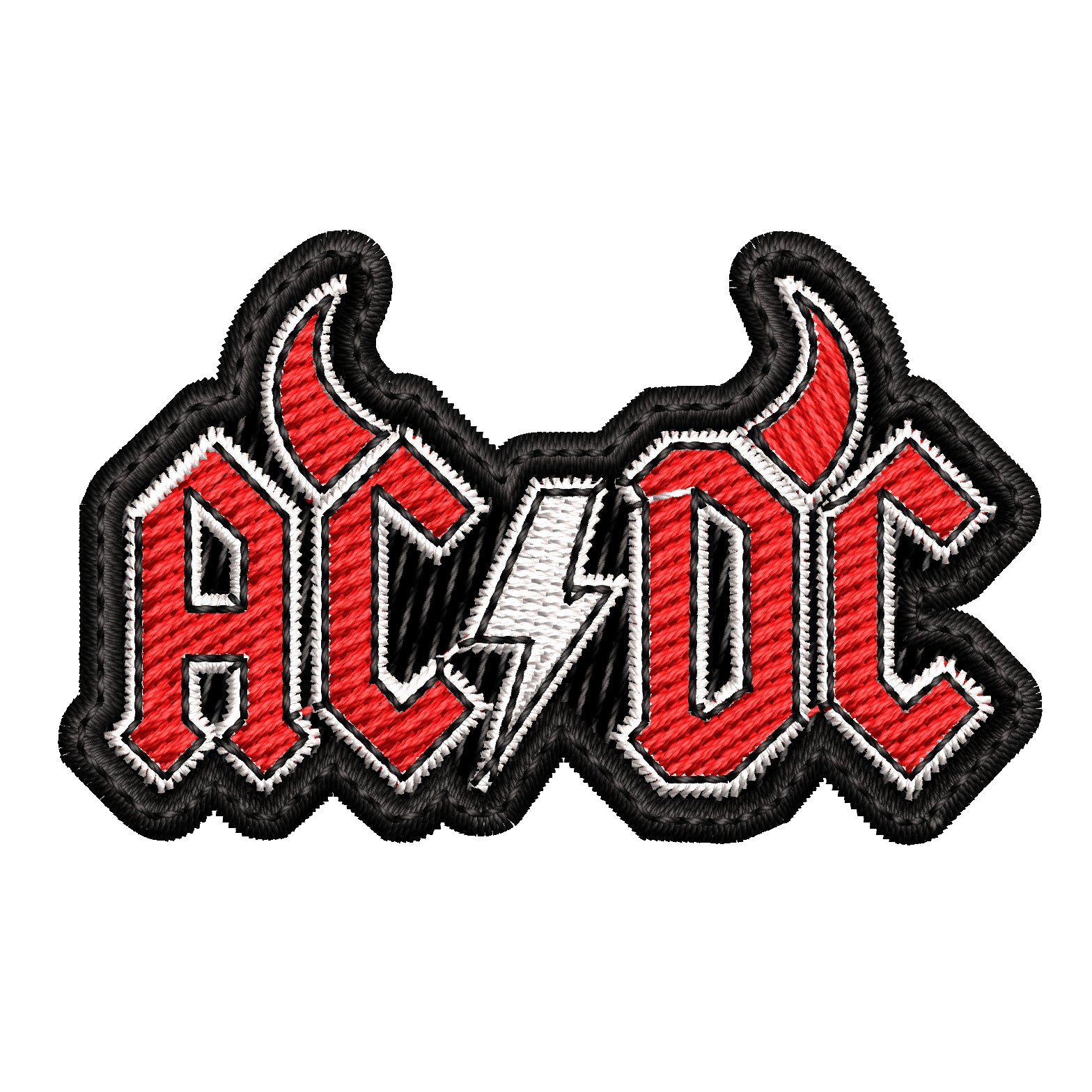 Parche Bordado Mini ACDC cuernos Hard Rock
