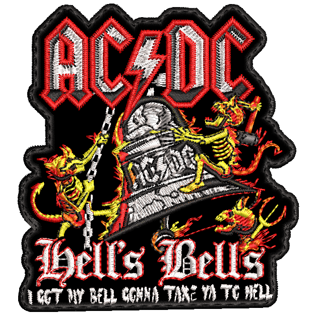 Parche Bordado hells bells ACDC Hard Rock