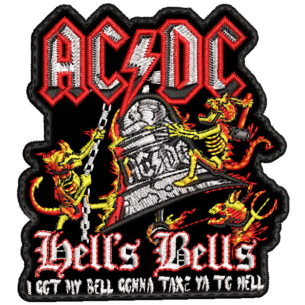Parche Bordado hells bells ACDC Hard Rock