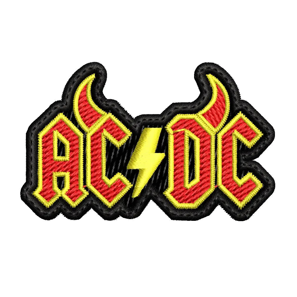 Parche Bordado Mini ACDC cuernos Hard Rock