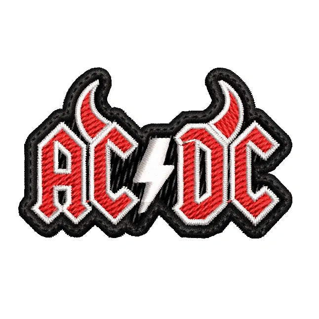 Parche Bordado Mini ACDC cuernos Hard Rock