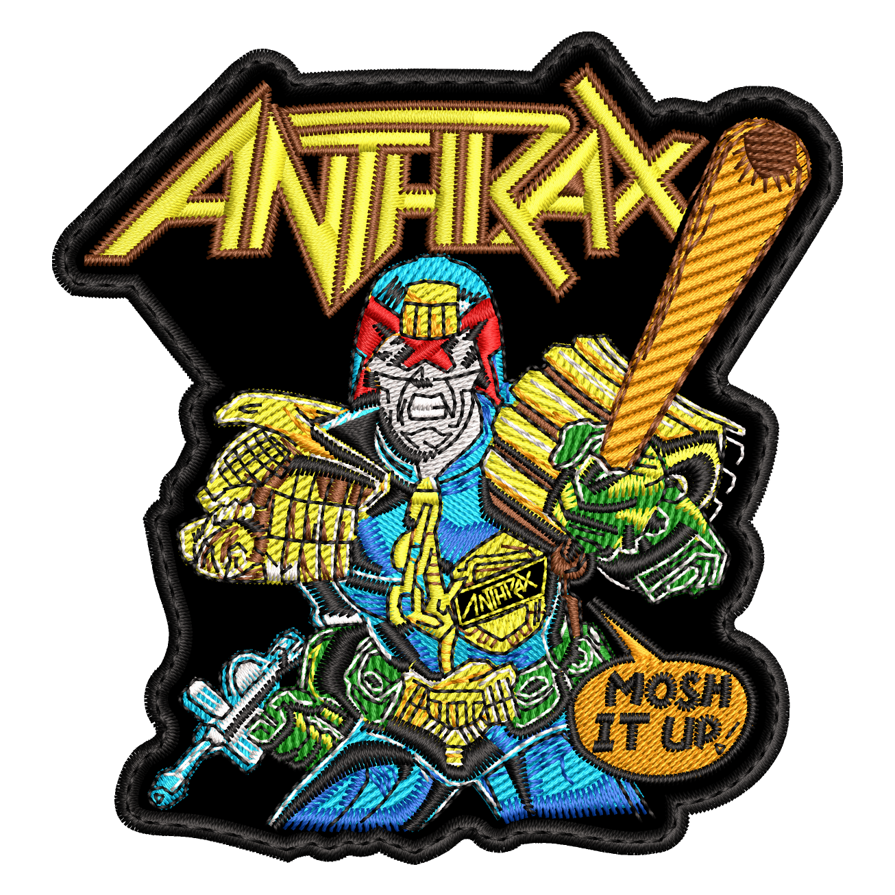 Parche Bordado Judge Dredd ANTHRAX Metal