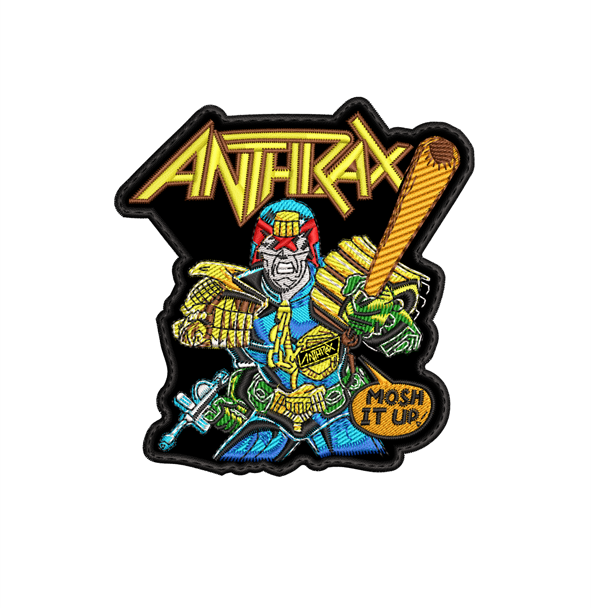 Parche Bordado Judge Dredd ANTHRAX Metal
