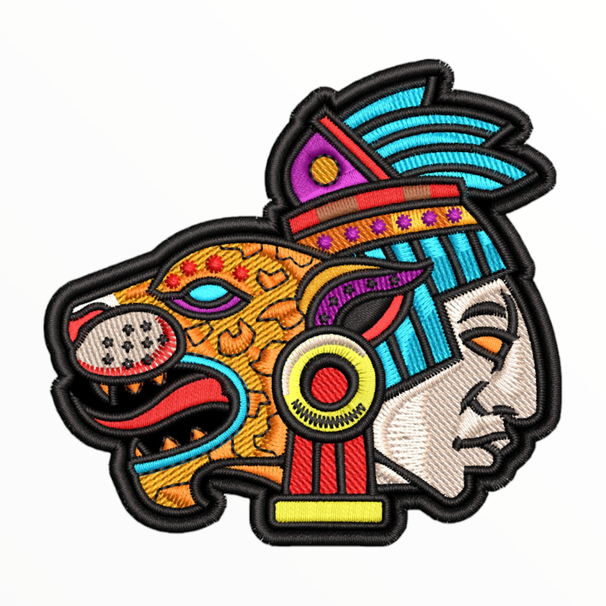 Parche Bordado Azteca Guerrero