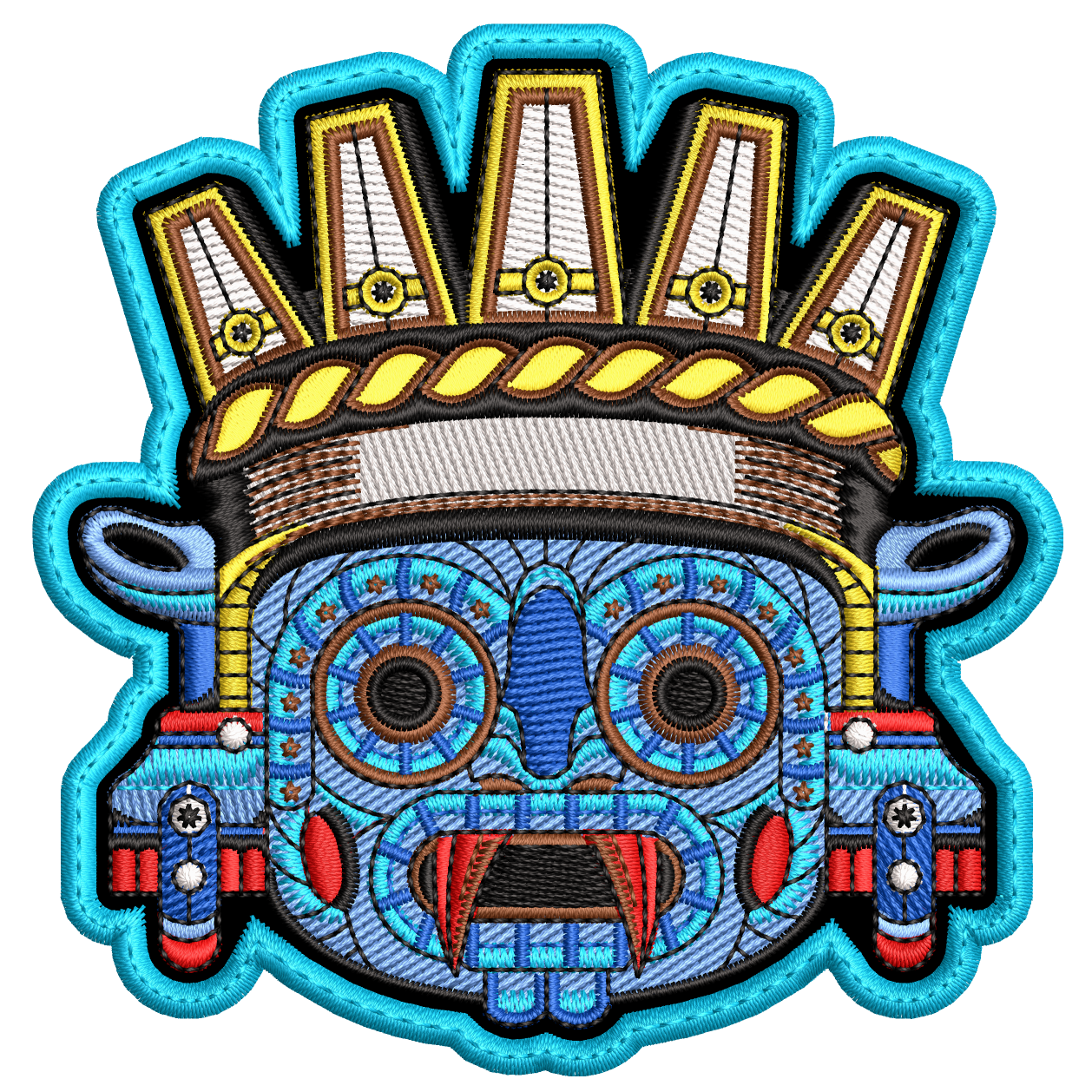 Parche Bordado TLALOC Dios de la Lluvia