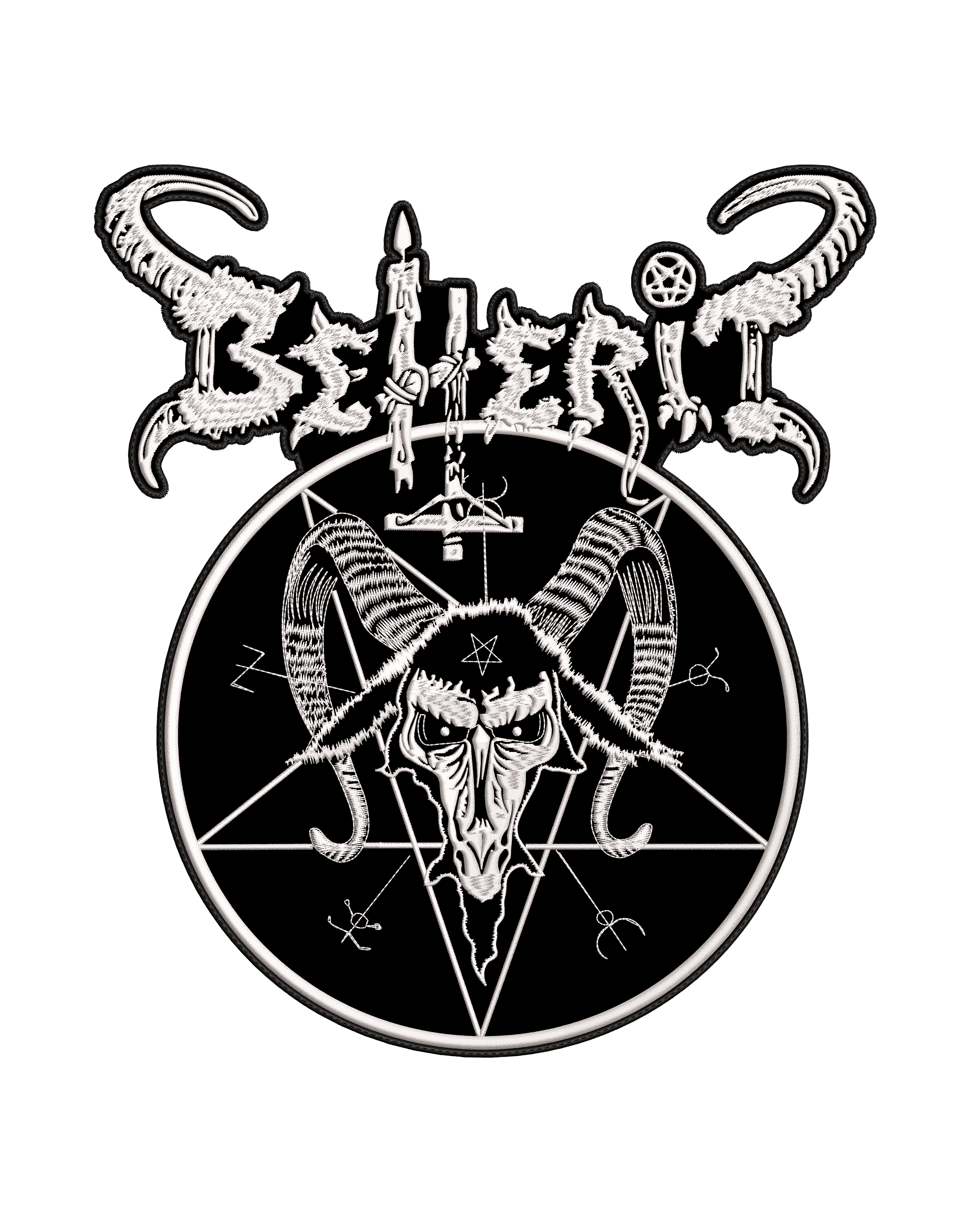 Espaldera Bordada BEHERIT Black Metal