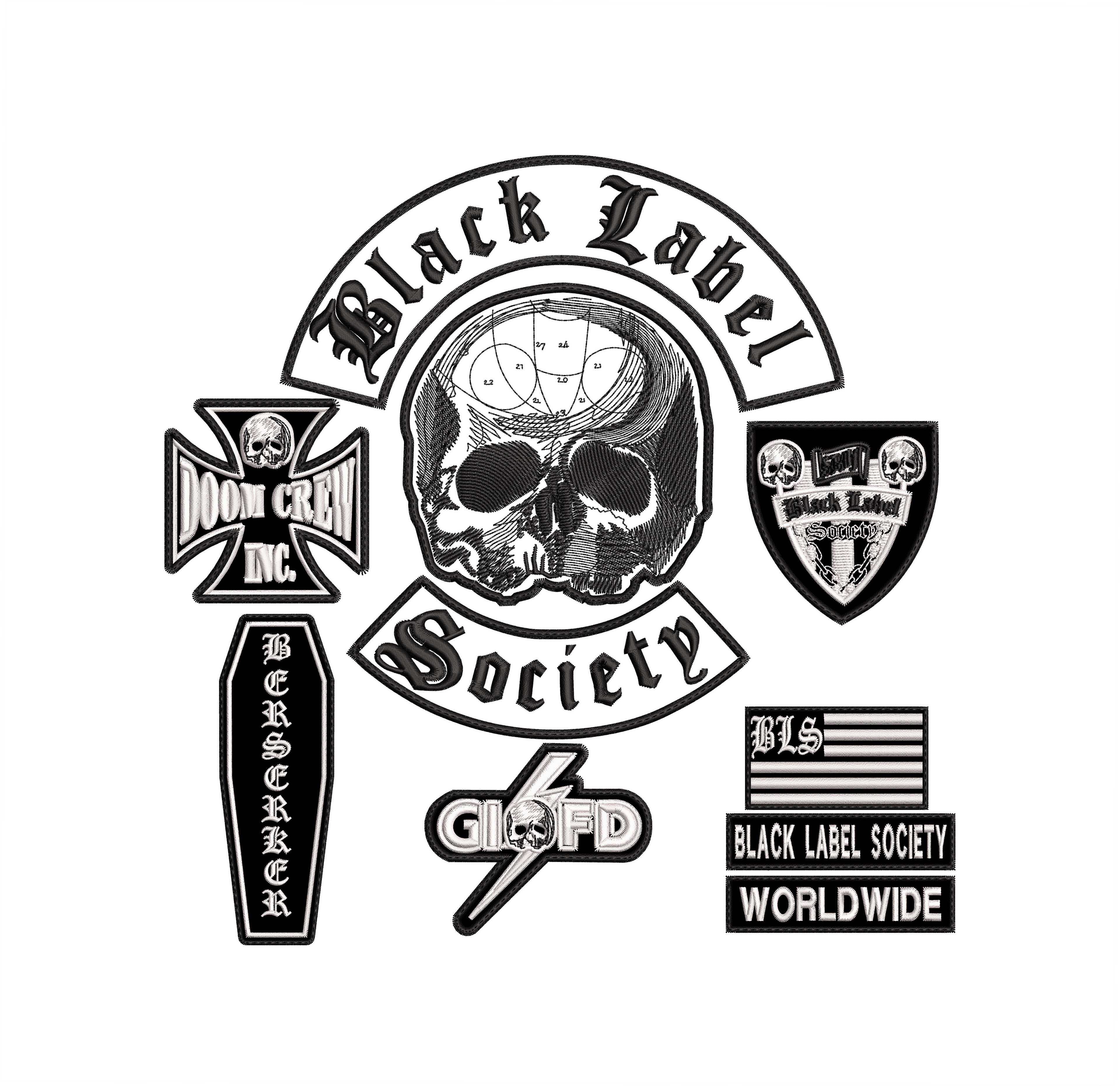 Espaldera Bordada BLACK LABEL Metal