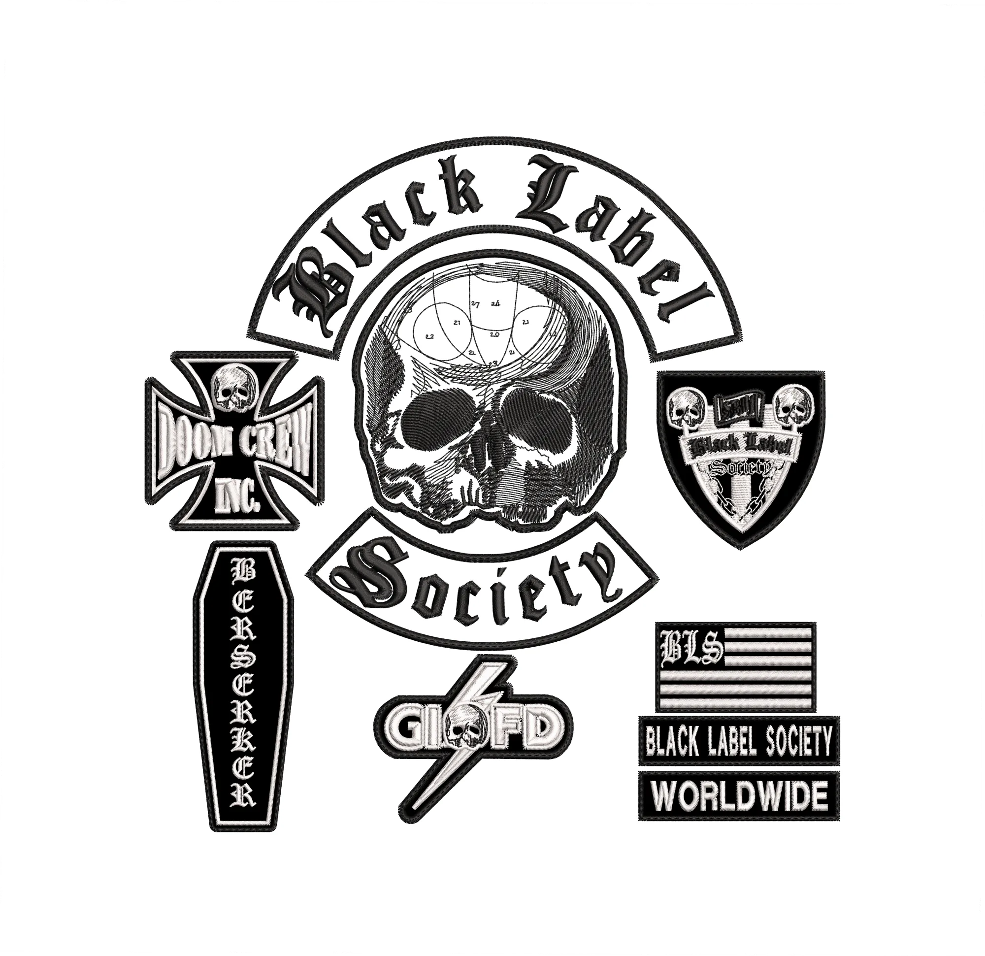 Espaldera Bordada BLACK LABEL Metal