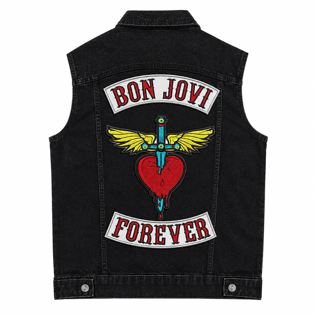 Chaleco de Mezclilla más Espaldera BON JOVI Hard Rock