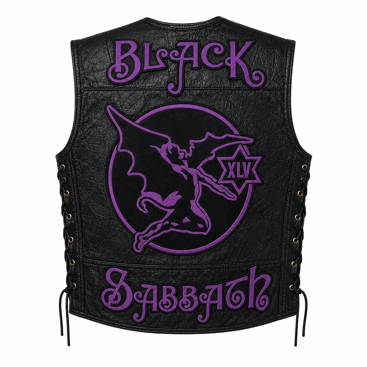 Chaleco de piel original más espaldera bordada BLACK SABBATH Heavy Metal
