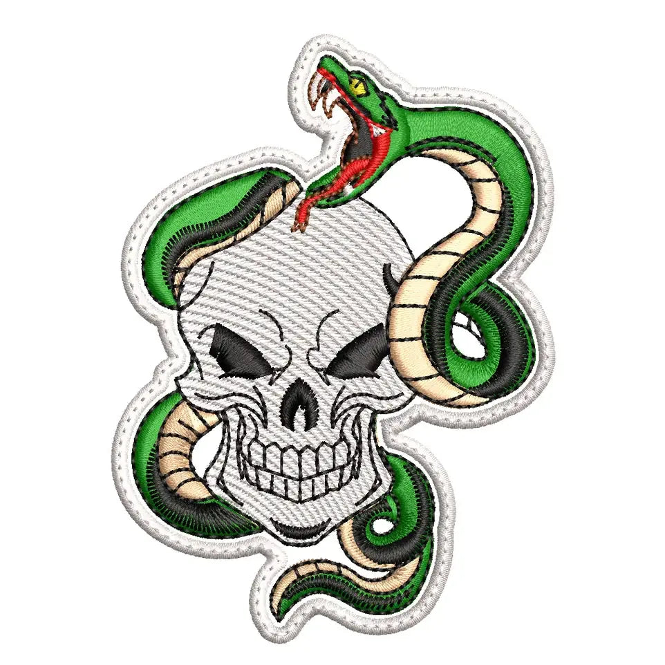 Parche Bordado CALAVERA SERPIENTE Tactico