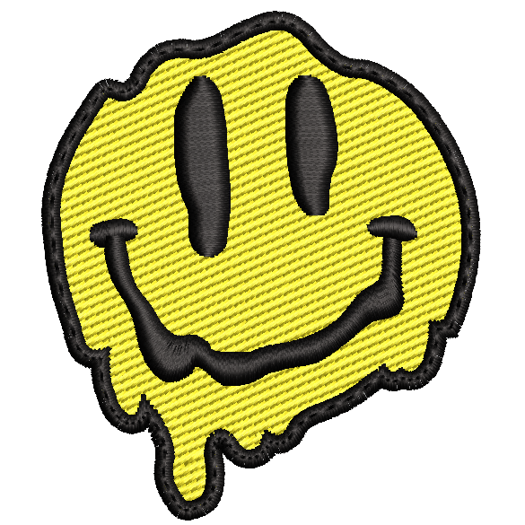 Parche Bordado Mini CARITA FELIZ AMARILLA