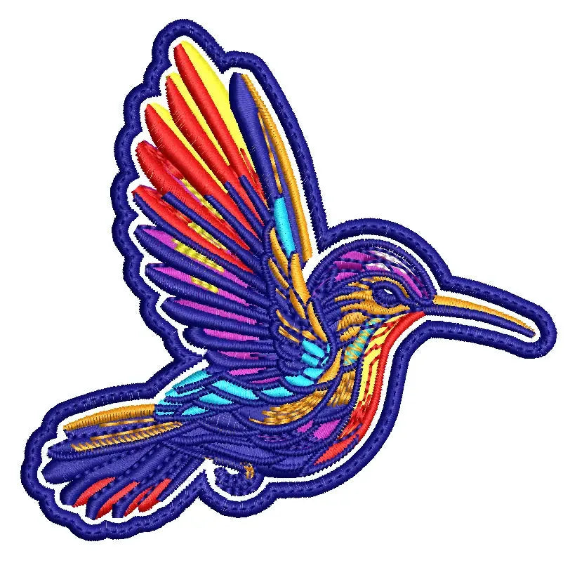 Parche Bordado COLIBRÍ Ave Multicolor