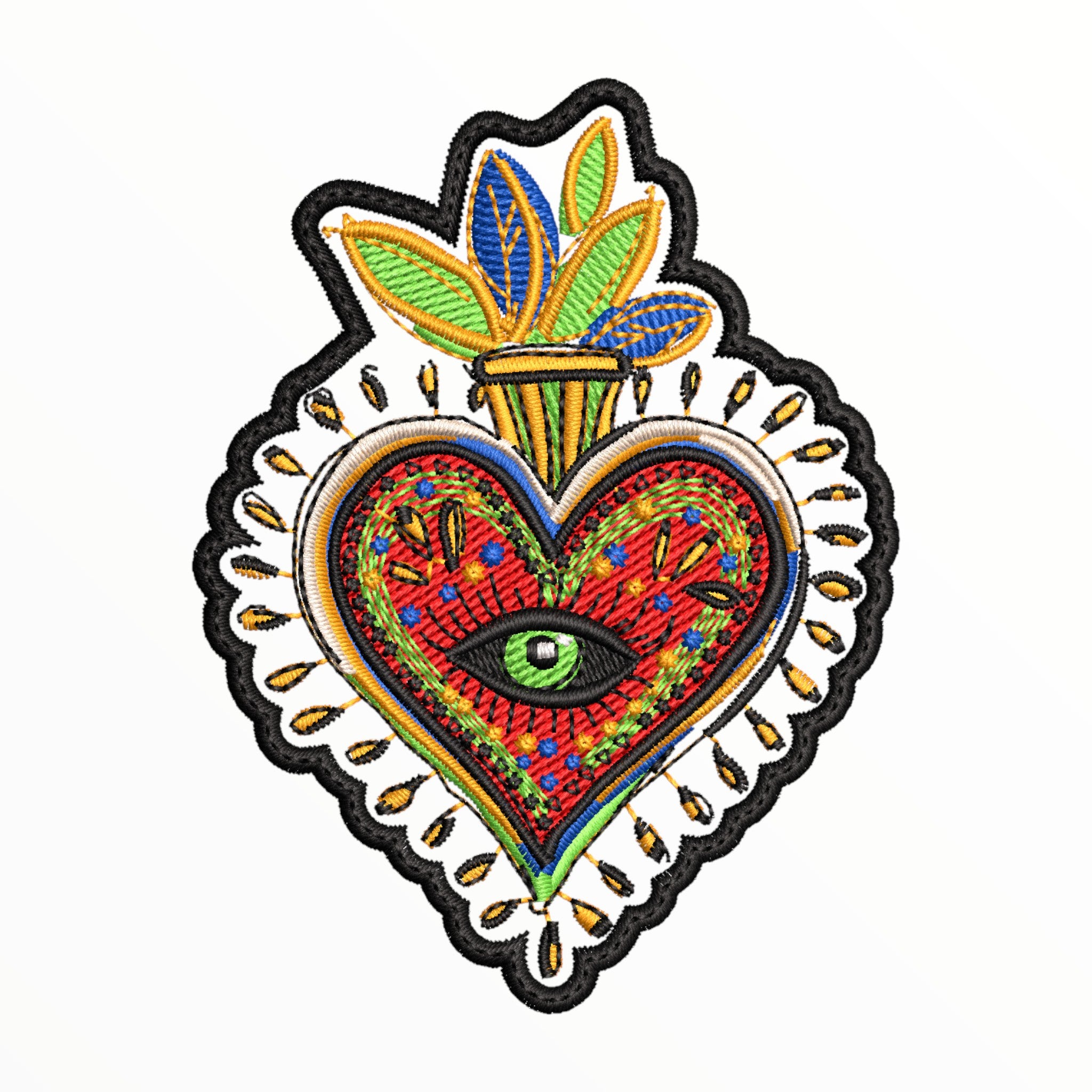Parche Bordado Corazón Mexicano