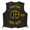 Chaleco de piel original más espaldera bordada PANTERA Groove Metal