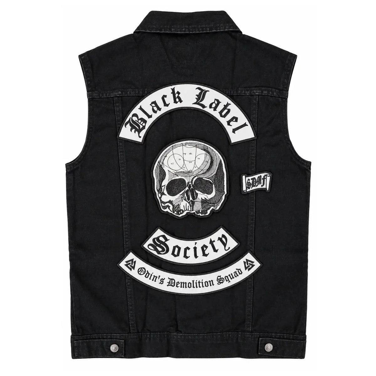 Chaleco de mezclilla más espaldera bordada BLACK LABEL Metal