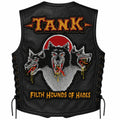 Chaleco de piel original más espaldera bordada TANK Heavy Metal