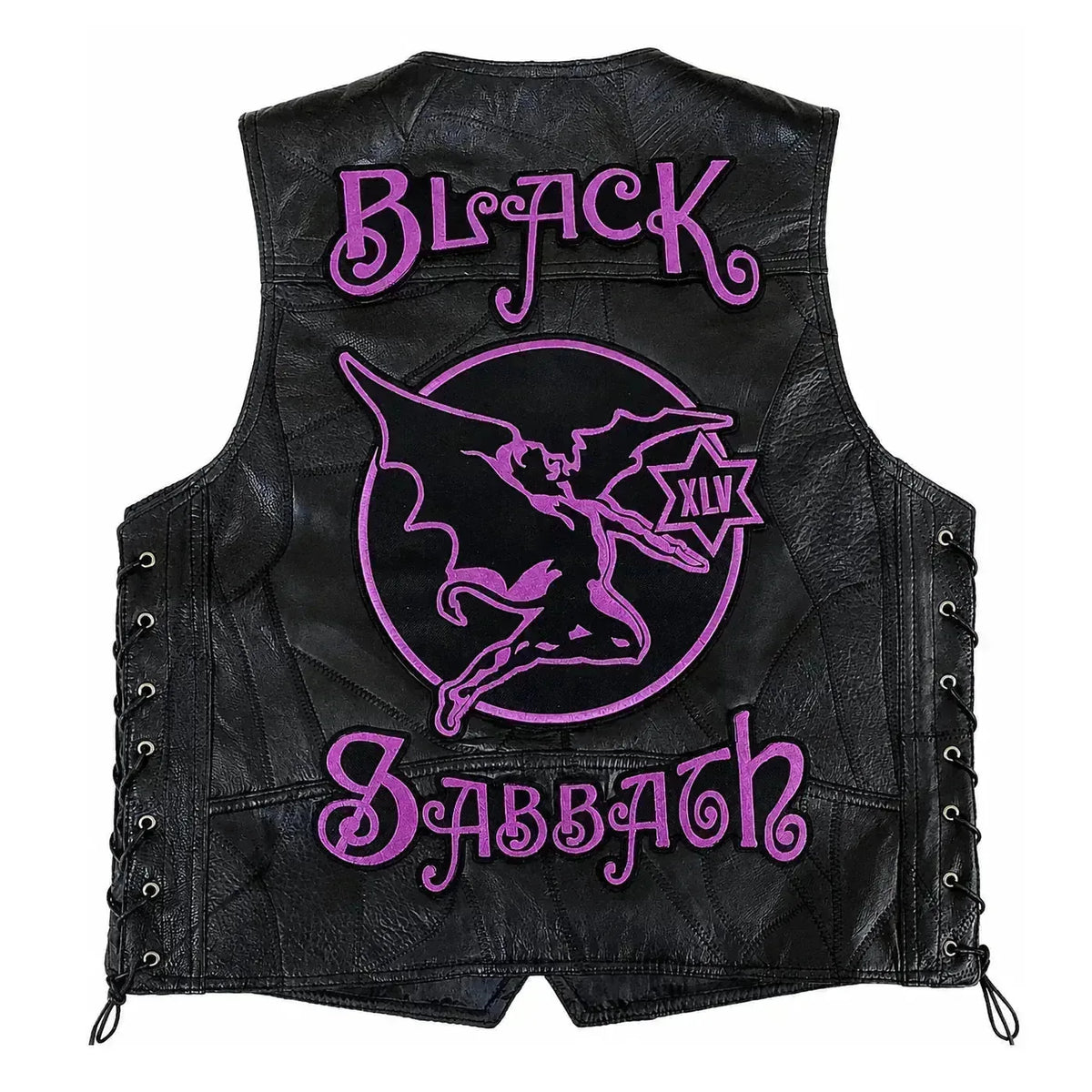 Chaleco de piel original más espaldera bordada BLACK SABBATH Heavy Metal