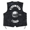 Chaleco de piel original más espaldera bordada BLACK LABEL Metal