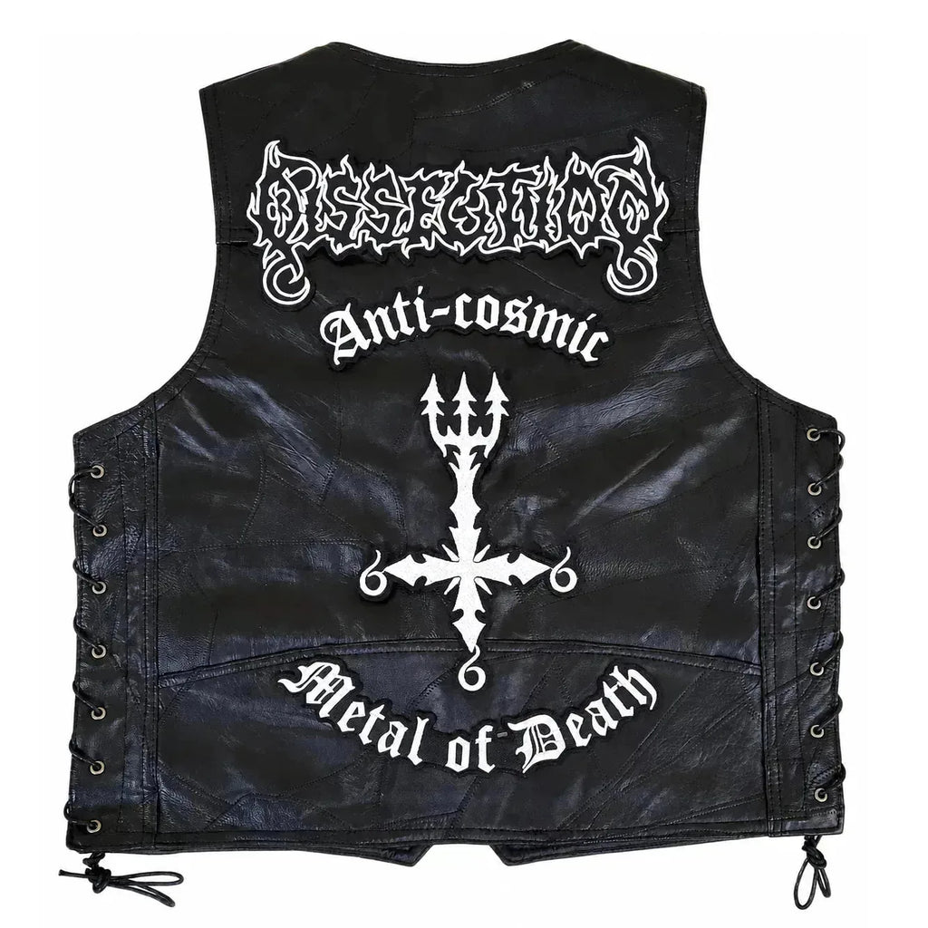 Chaleco de piel original más espaldera bordada DISSECTION Black Metal Melódico