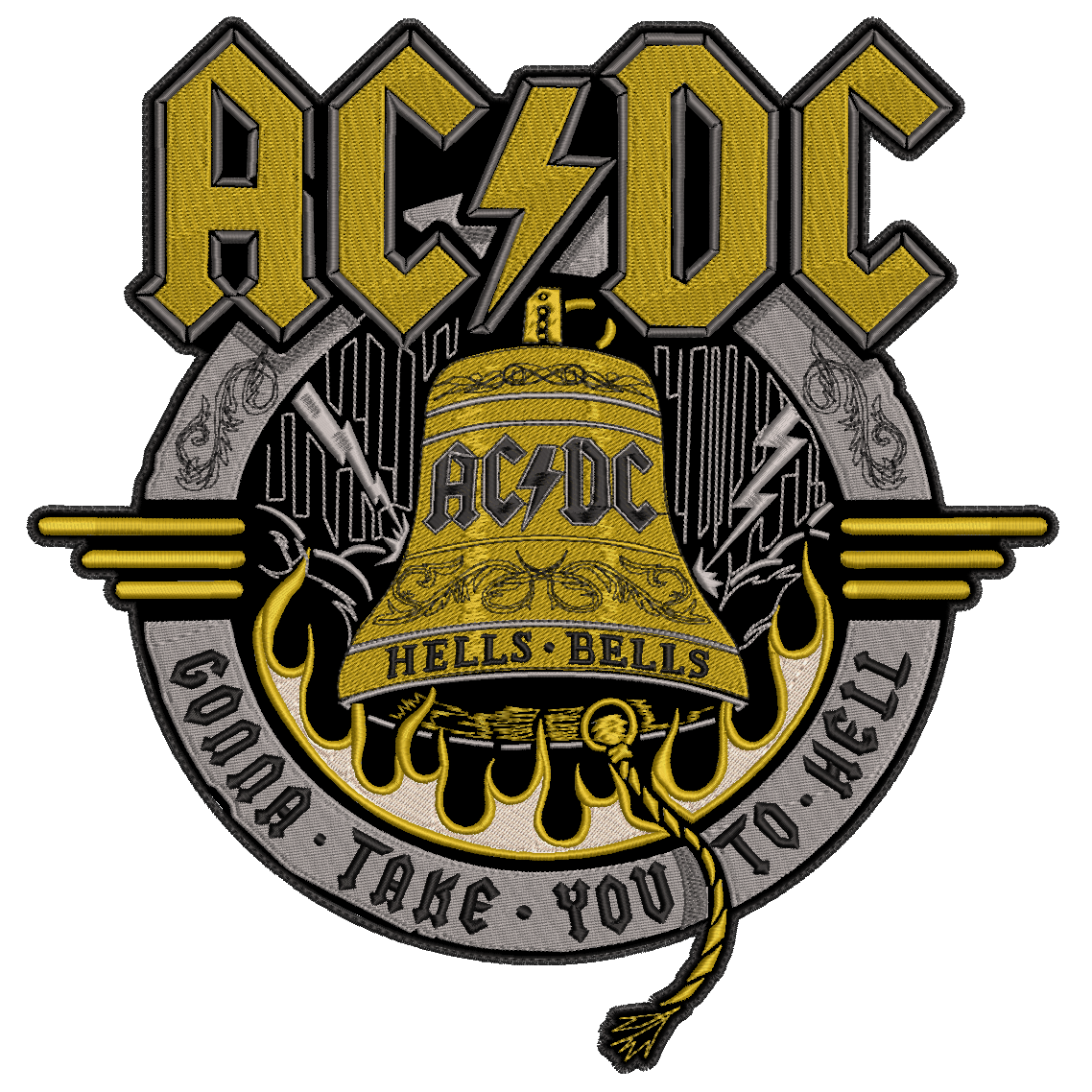 Espaldera Bordada ACDC Hard Rock