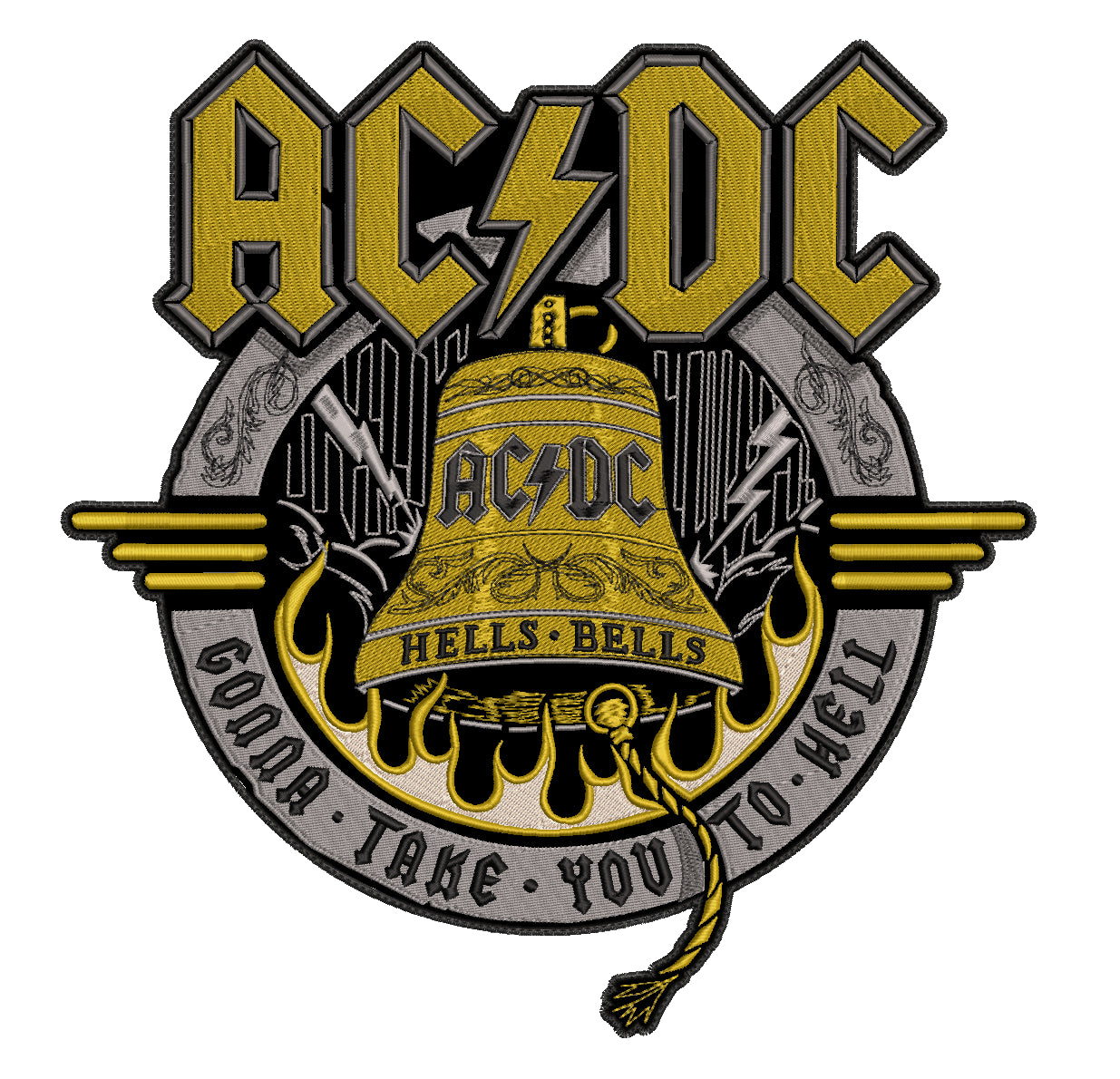 Espaldera Bordada ACDC Hard Rock