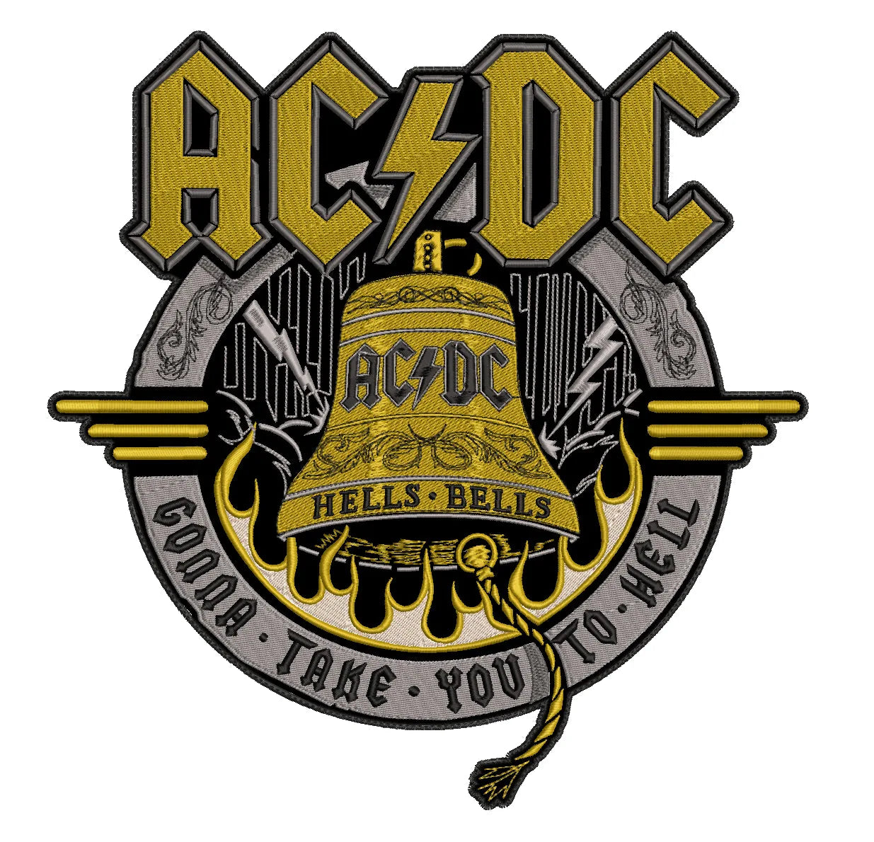 Espaldera Bordada ACDC Hard Rock