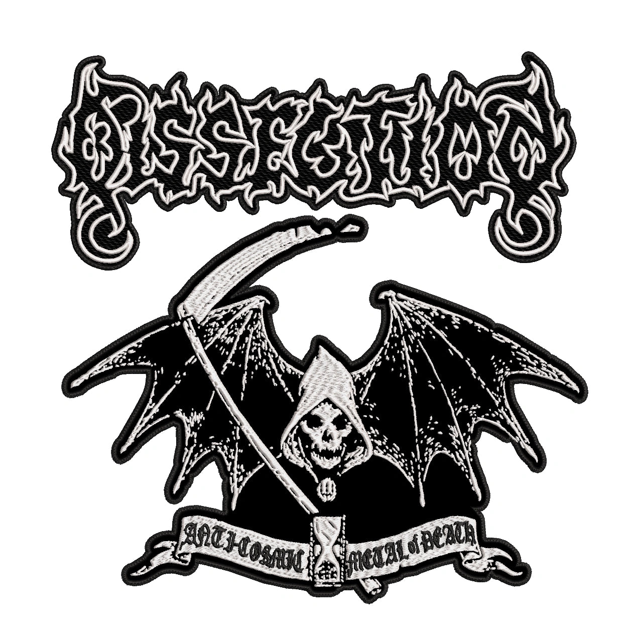Espaldera Bordada conjunto DISSECTION Black Metal