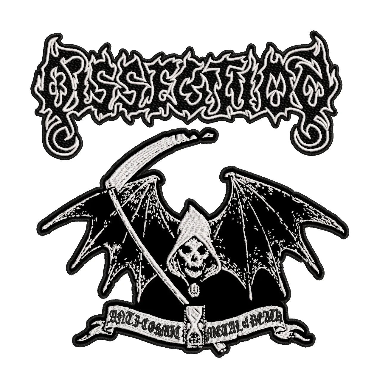 Espaldera Bordada conjunto DISSECTION Black Metal