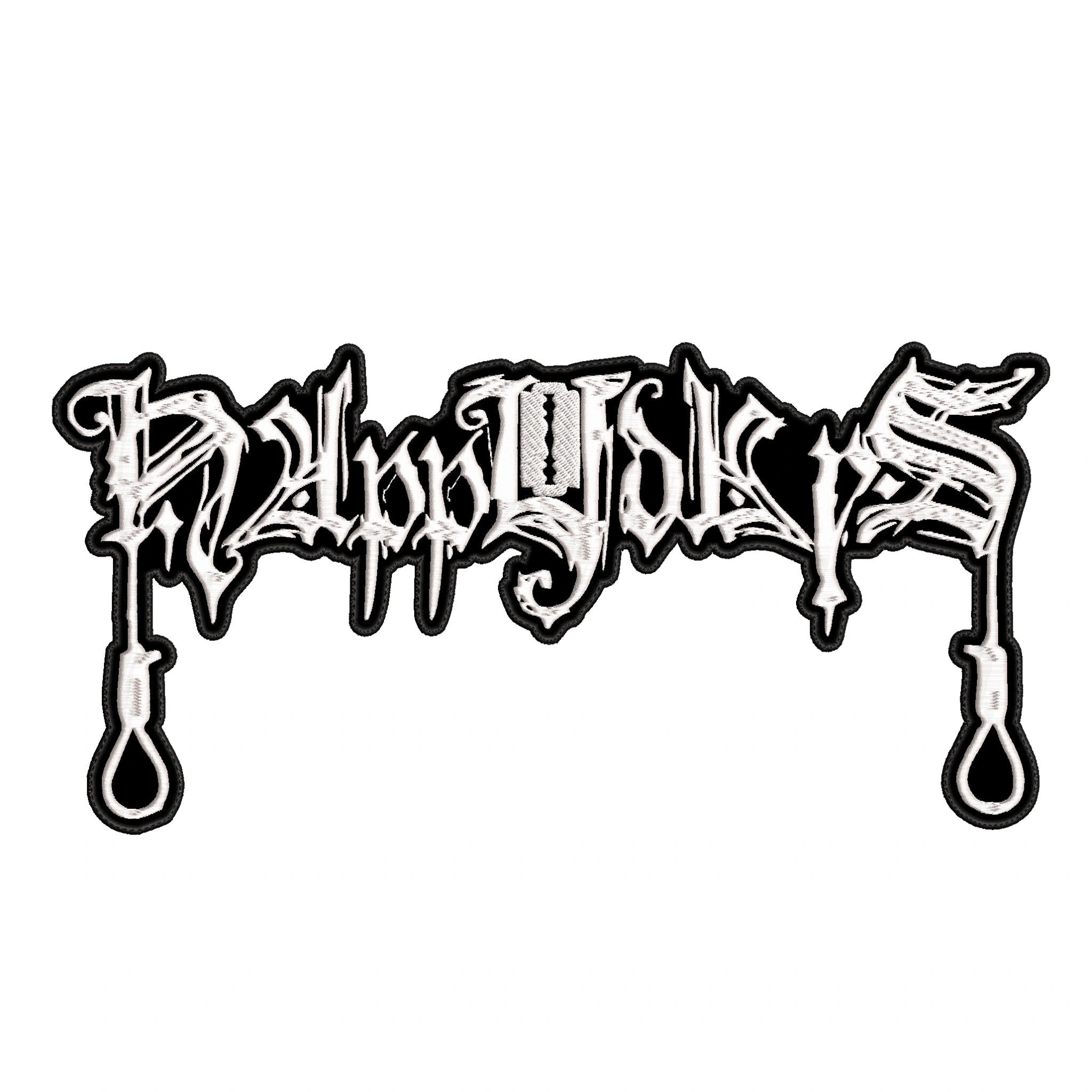 Espaldera Bordada HAPPY DAYS  Black Metal