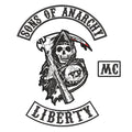 Espaldera Bordada  SONS OF ANARCHY Rock Alternativo