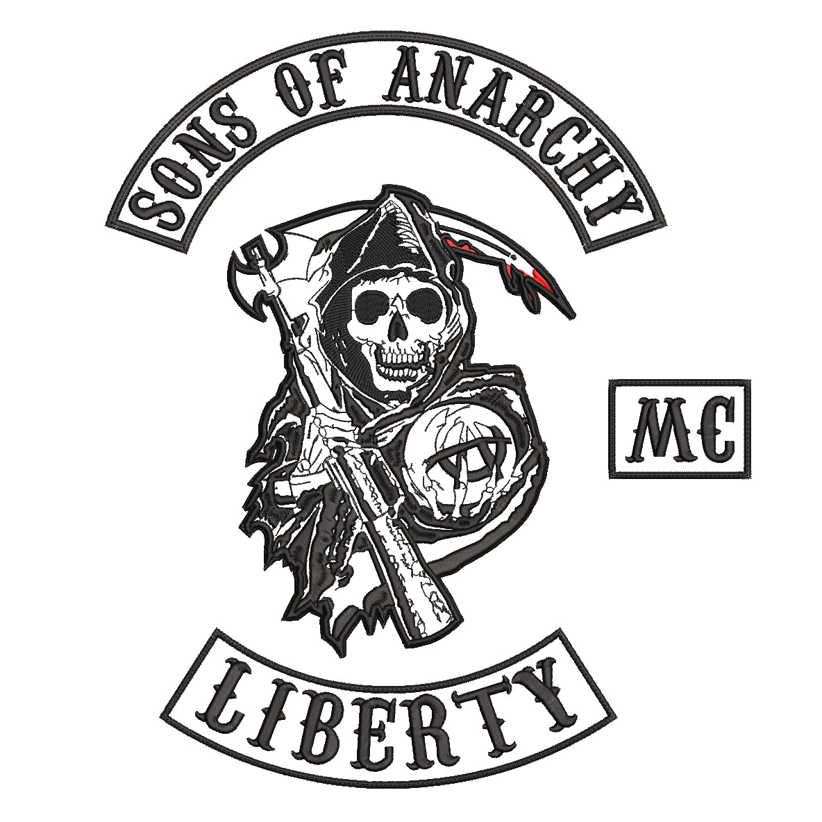 Espaldera Bordada  SONS OF ANARCHY Rock Alternativo
