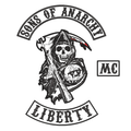 Espaldera Bordada  SONS OF ANARCHY Rock Alternativo