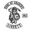 Espaldera Bordada  SONS OF ANARCHY Rock Alternativo