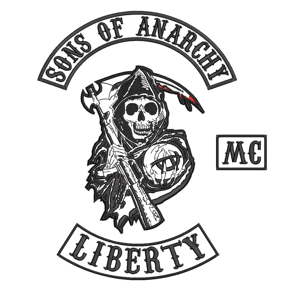 Espaldera Bordada  SONS OF ANARCHY Rock Alternativo