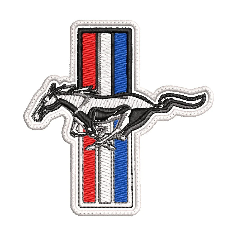 Parche Bordado Caballo Ford MUSTANG Tricolor