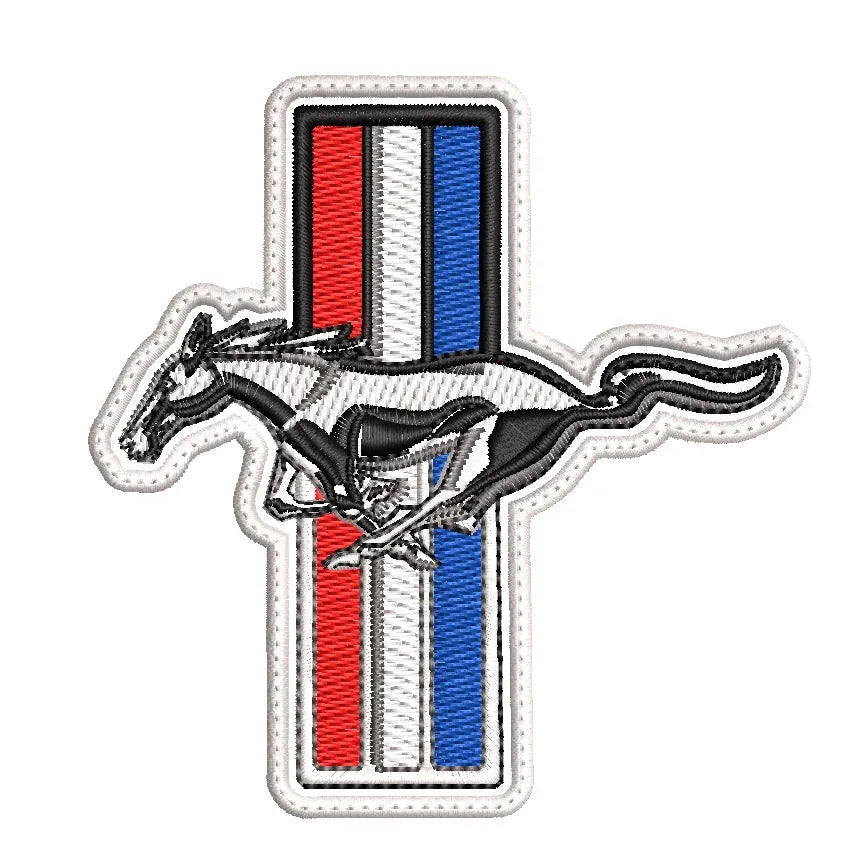 Parche Bordado Caballo Ford MUSTANG Tricolor