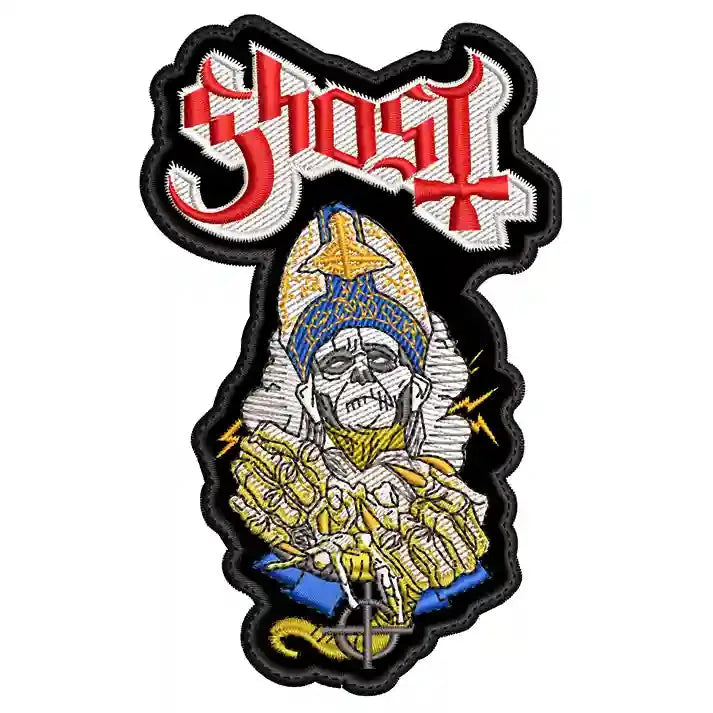 Parche Bordado cruz GHOST Heavy Metal