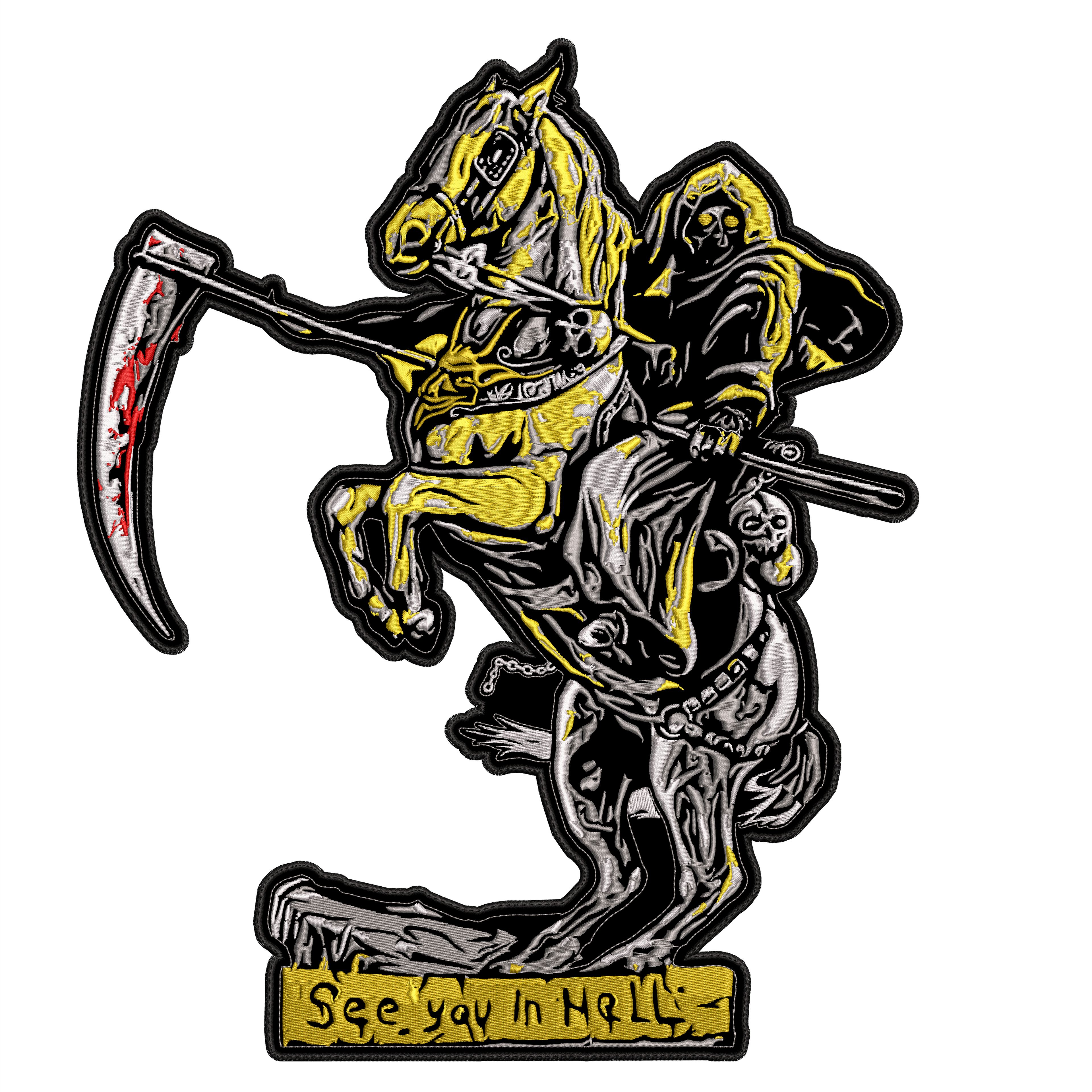Espaldera Bordada See you in Hell GRIM REAPER Metal