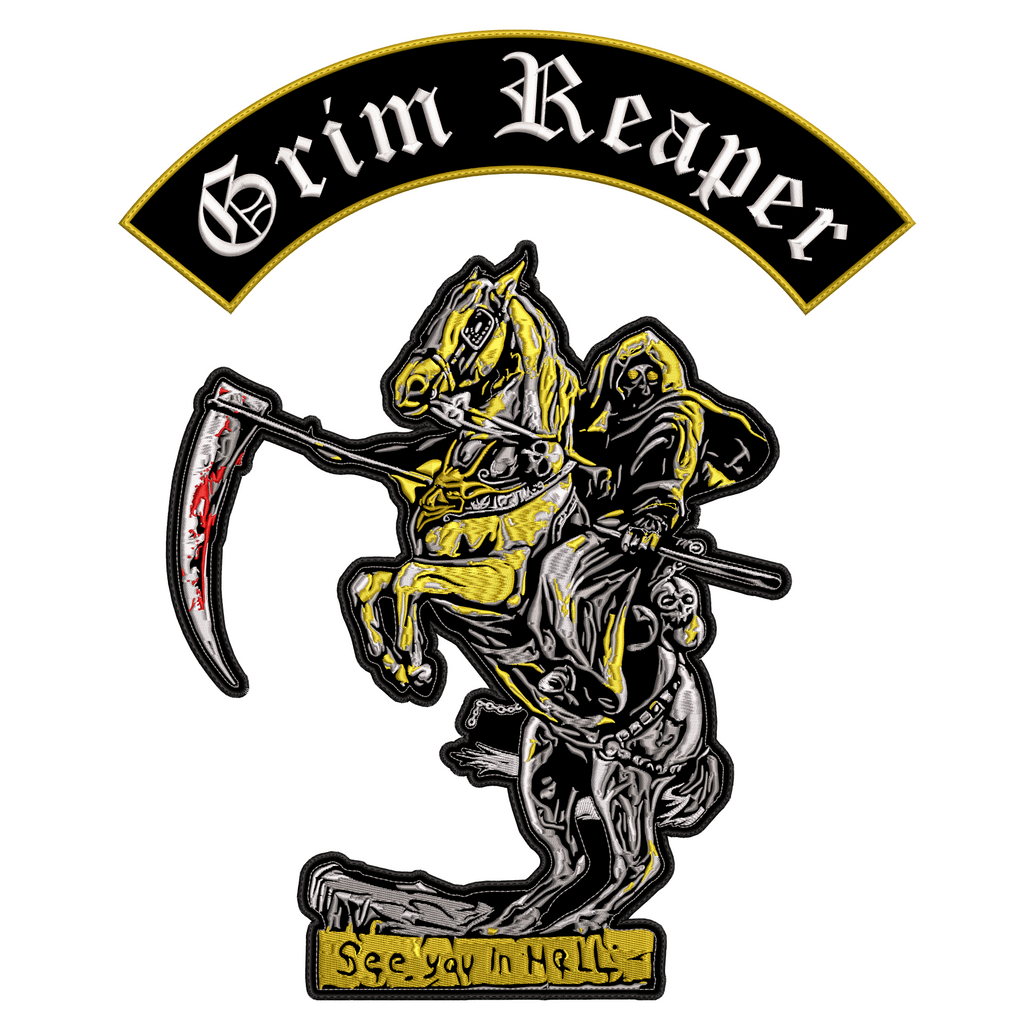 Espaldera Bordada See you in Hell GRIM REAPER Metal