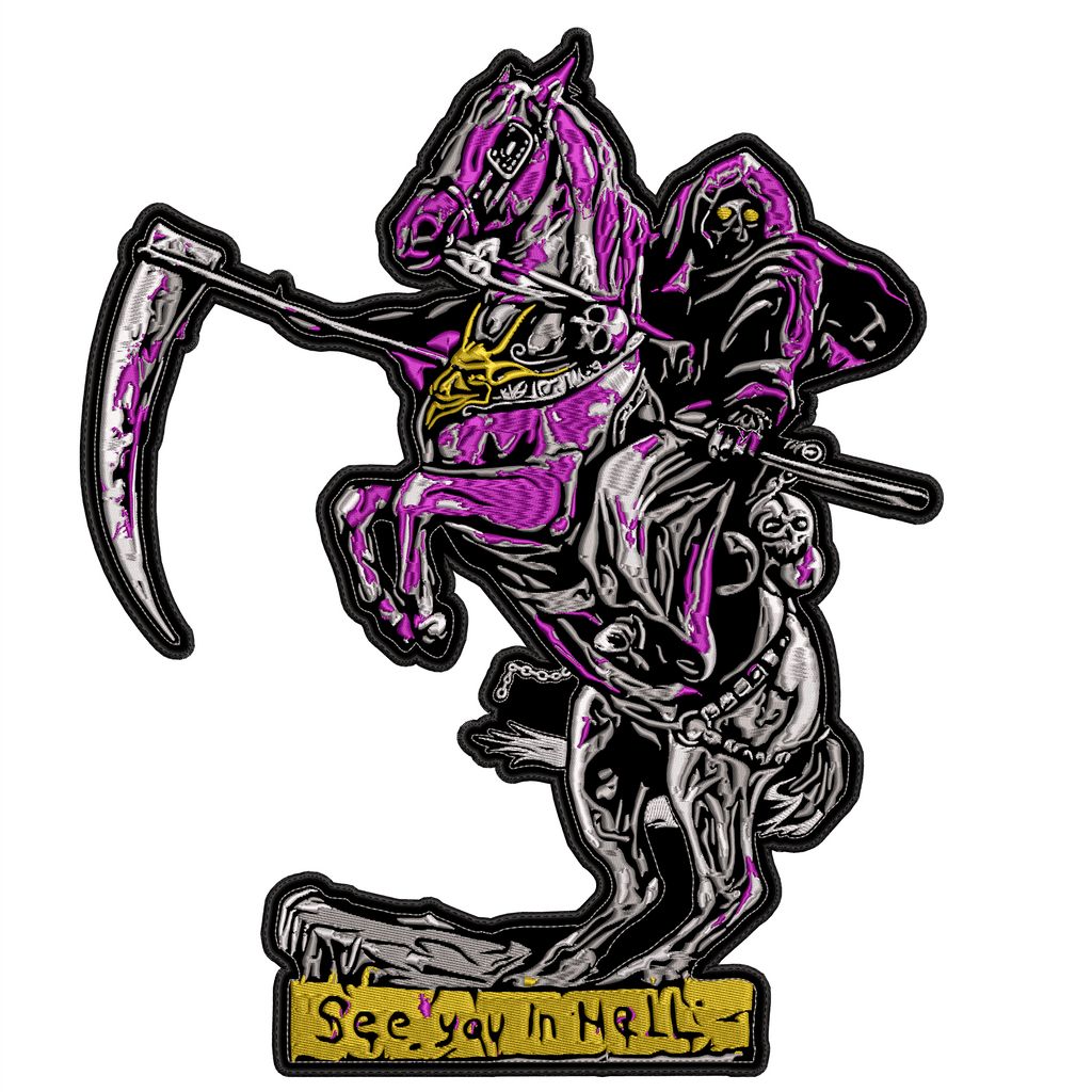 Espaldera Bordada See you in Hell GRIM REAPER Metal