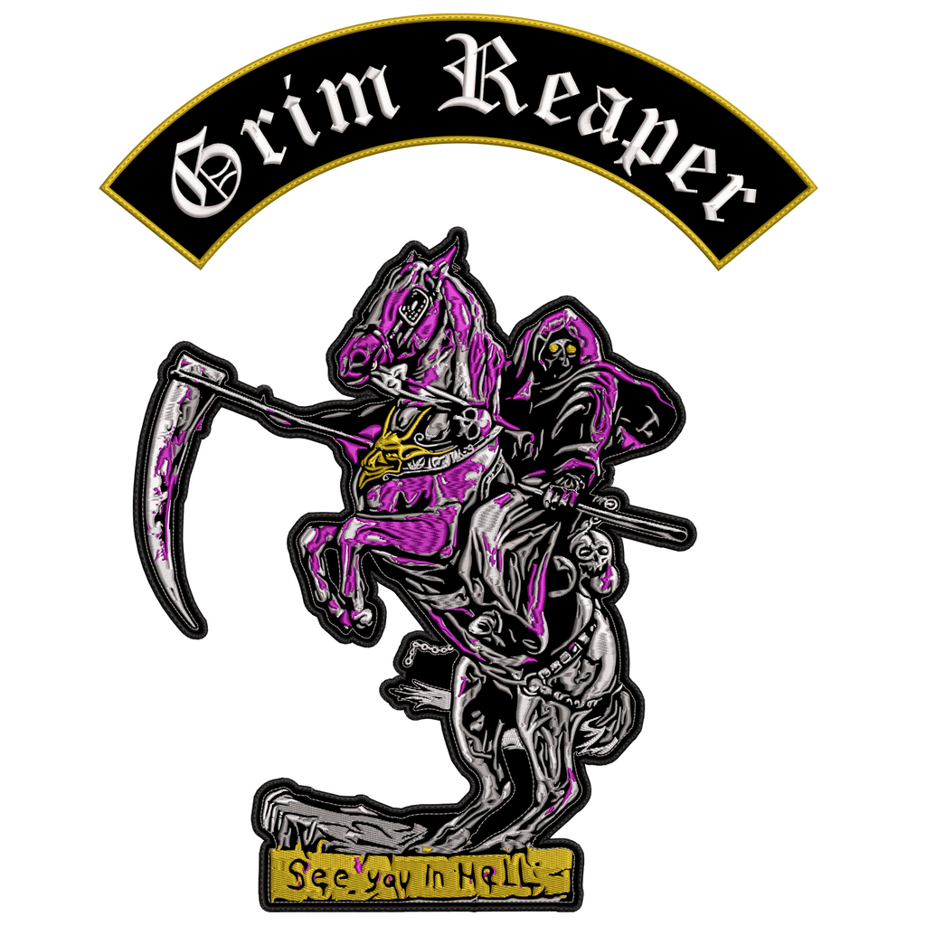 Espaldera Bordada See you in Hell GRIM REAPER Metal